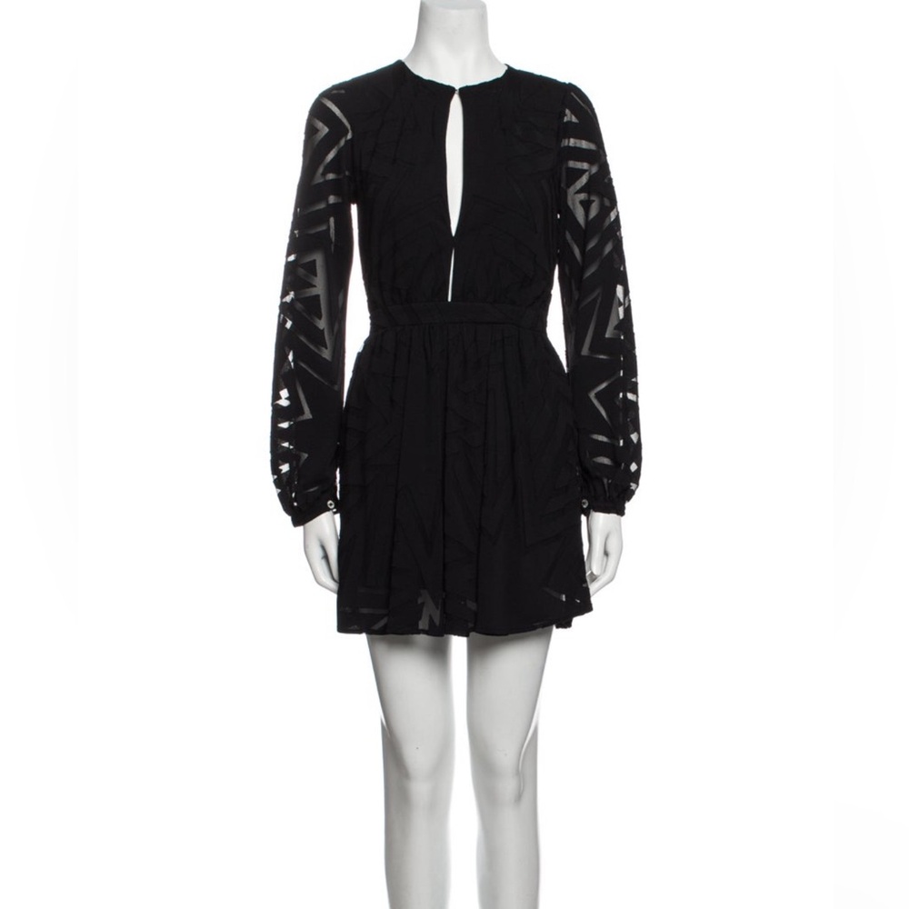 Mara Hoffman Black Sheer Long Sleeve Dress Size 0
